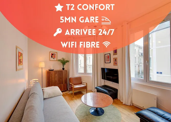 Chic Et Cosy - 5mn De La Gare - Arrivee Autonome Lägenhet Tours